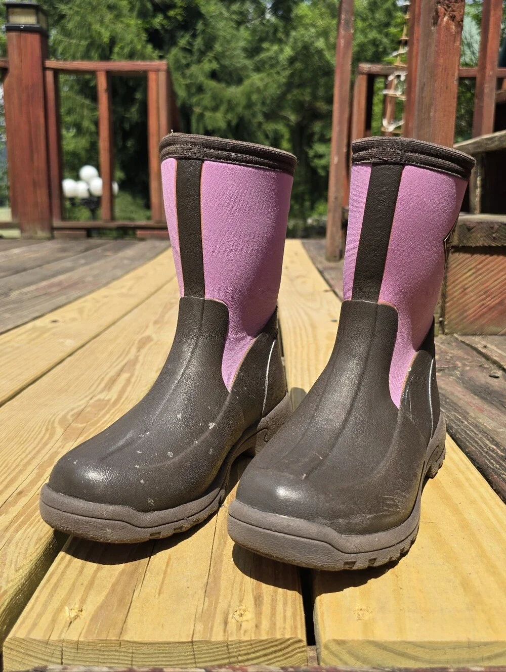 Muck Boot Women's Breezy Mid-Height, Pink, Brown  Boots, Sz 5